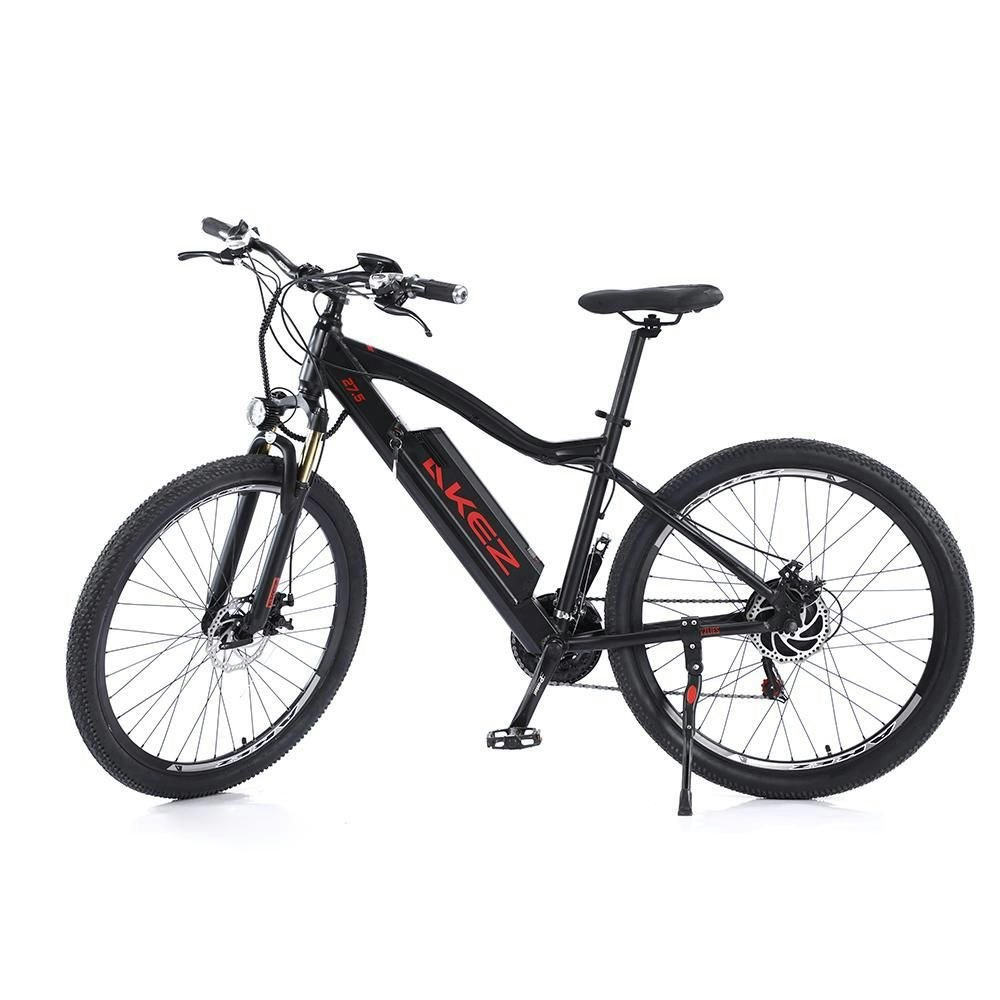 AKEZ 500W 48V Electric Mountain Bike Aluminum Alloy Frame 27.5 Inch eBike Wine Gray Black
