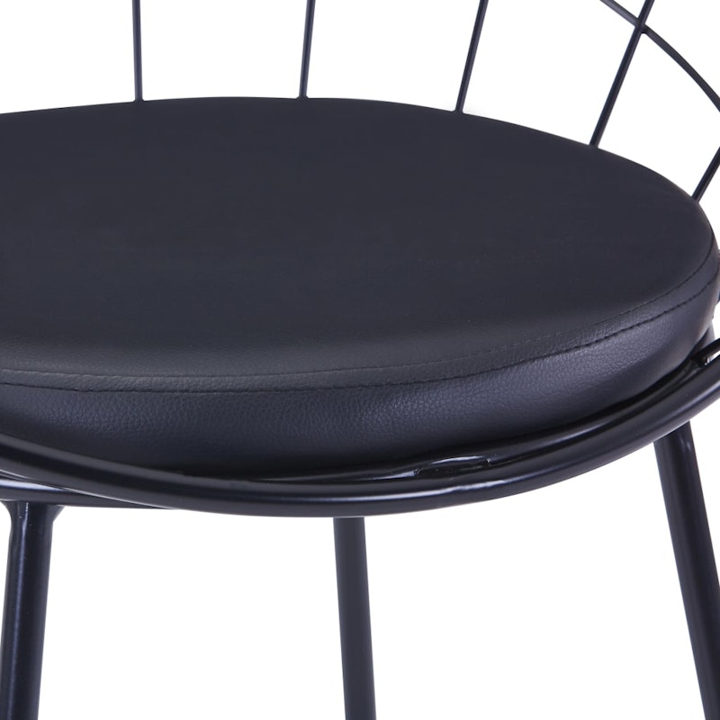NNEVL Dining Chairs with Faux Leather Seats 2 pcs Black Steel image number null