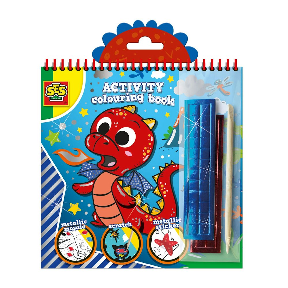 SES Creative Activity Colouring Book Metallic 3 In 1