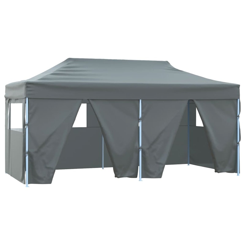 vidaXL Professional Folding Party Tent with 4 Sidewalls 3x6 m Steel Anthracite image number null