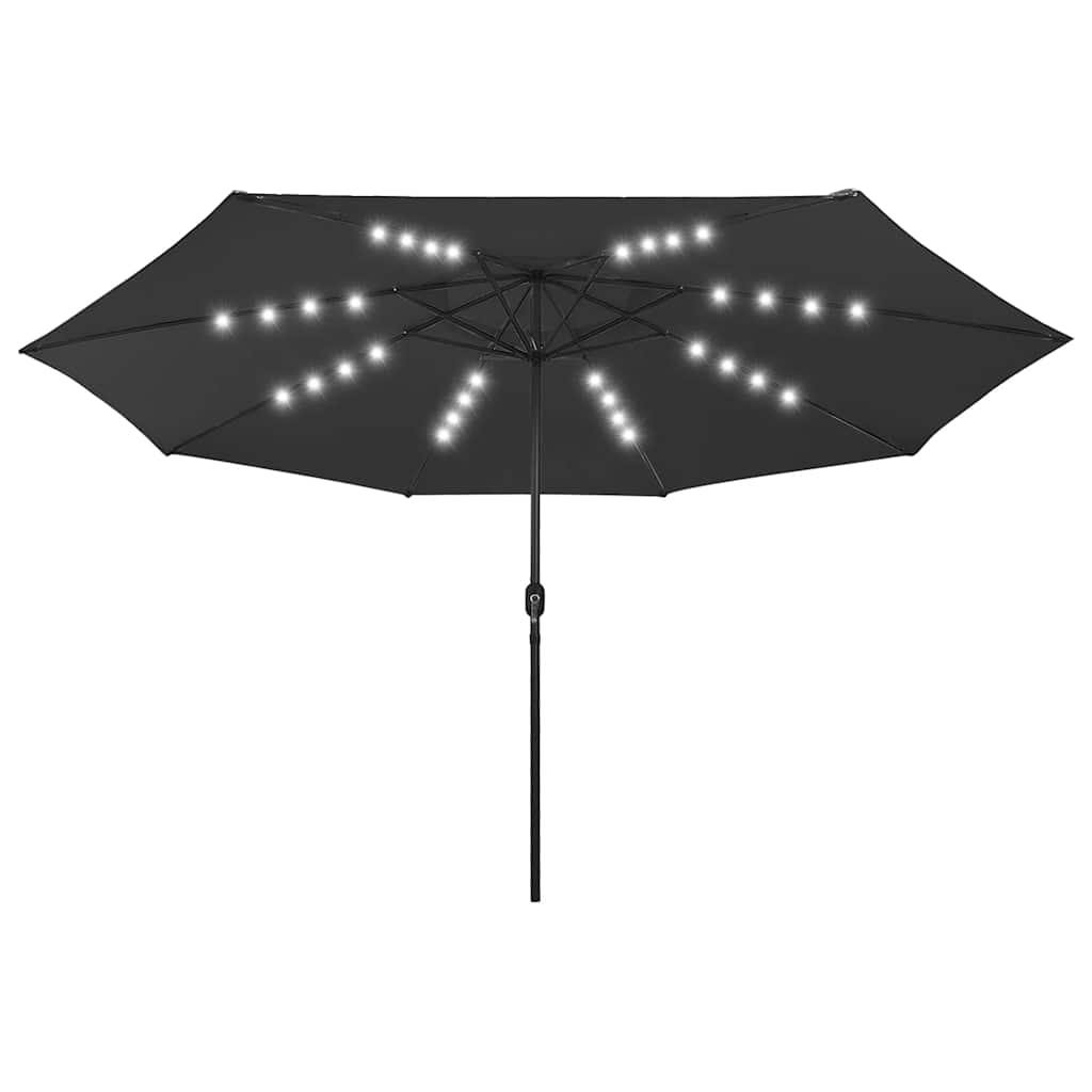 Garden Parasol with LED Lights 400 cm Black 312536