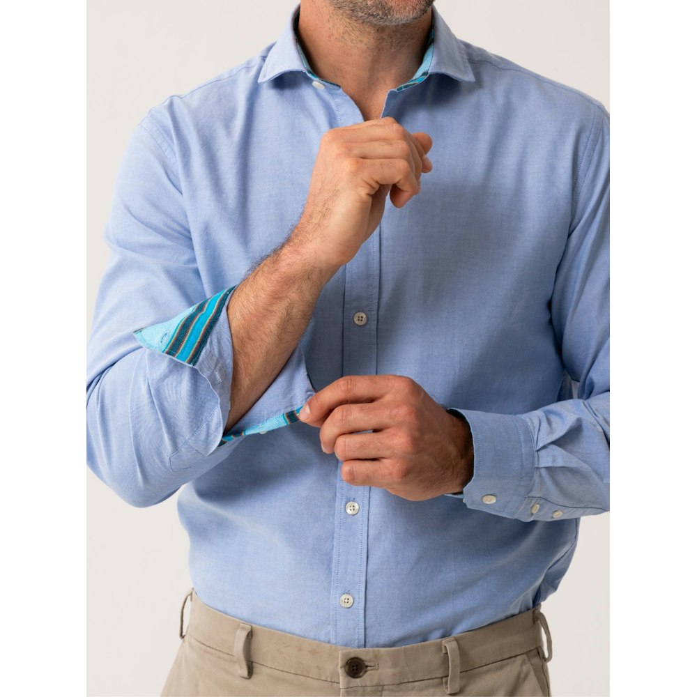 Koy Clothing Maji Blue Organic Oxford Cotton Shirt