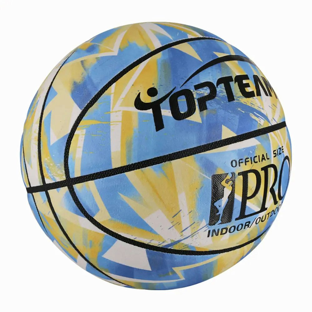 BALLSTRIKE FMSIZE7 Size 7 Suede Basketball Excellent Bounce Game Ball Indoor Outdoor - Blue&Yellow