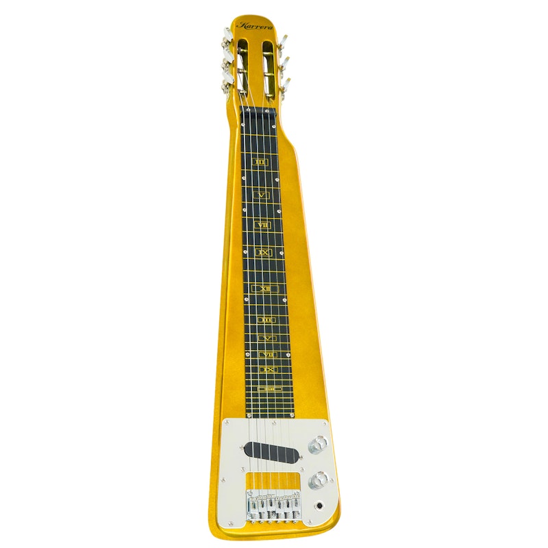 Karrera 29in 6-String Lap Steel Hawaiian Guitar - Metallic Gold image number null