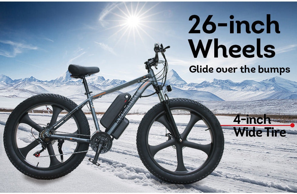 AKEZ 750W 48V Snow eBike 26-Inch Electric Bike Motorized Bicycle
