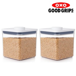 2 X Oxo Good Big Square Short 2600Ml Air Tight 2.6L Pop 2.0 Container 2 X Oxo Good Big Square Short 2600Ml Air Tight 2.6L Pop 2.0 Container
