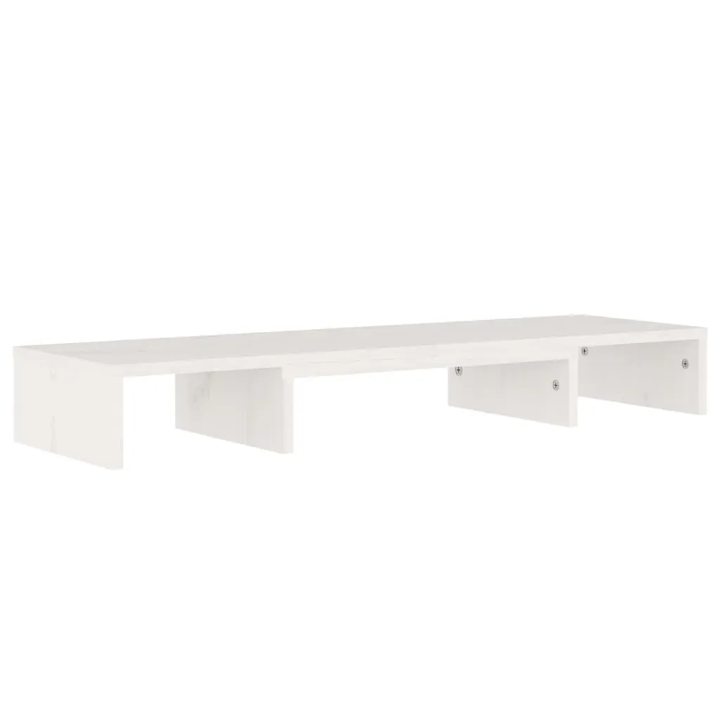 Monitor Stand White 80x24x10.5 cm Solid Wood Pine 813940