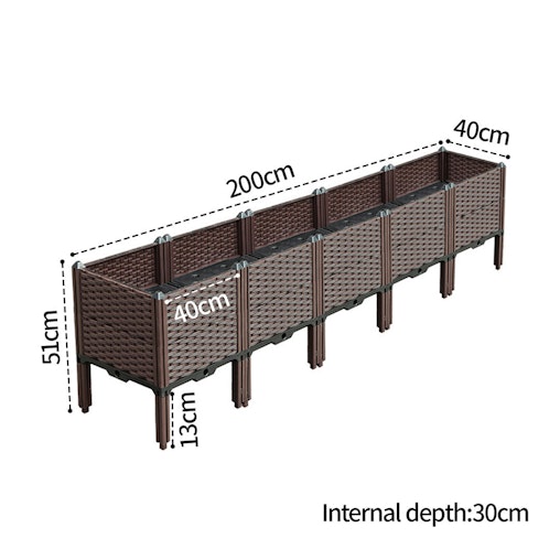 SOGA 2X 200cm Raised Planter Box Vegetable Herb Flower Outdoor Plastic Plants Garden Bed with Legs Deepen SOGA 2X 200cm Raised Planter Box Vegetable Herb Flower Outdoor Plastic Plants Garden Bed with Legs Deepen