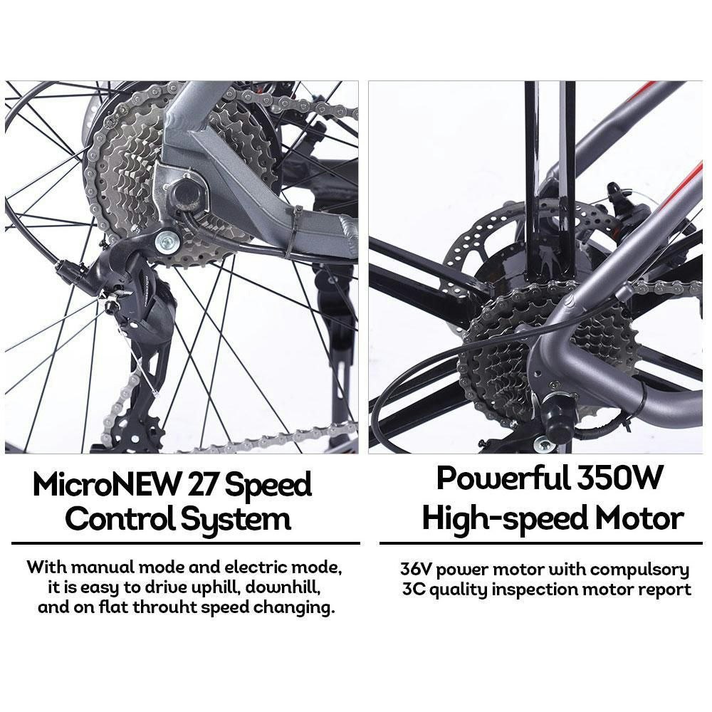 AKEZ 007 350W 36V Mountain Motorized Bicycle Road Electric Bike eBike 26-inch
