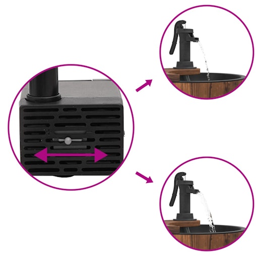 NNEVL Water Fountain with Pump 28x28x34.5 cm Solid Wood Fir NNEVL Water Fountain with Pump 28x28x34.5 cm Solid Wood Fir