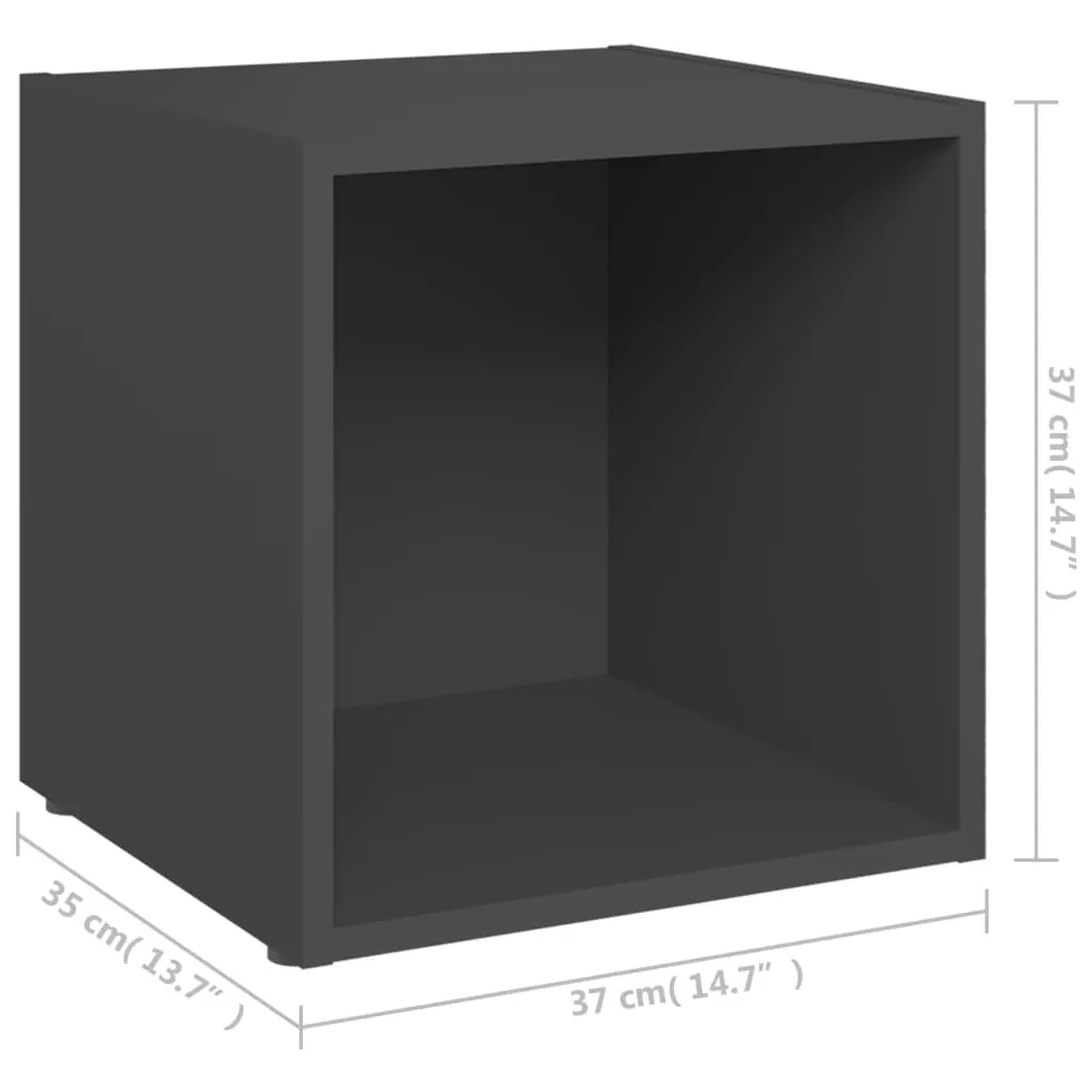 TV Cabinets 2 pcs Grey 37x35x37 cm Engineered Wood 805505