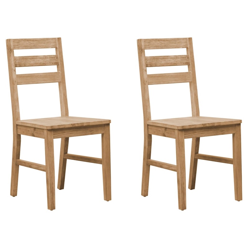 NNEVL Dining Chairs 2 pcs Solid Acacia Wood image number null