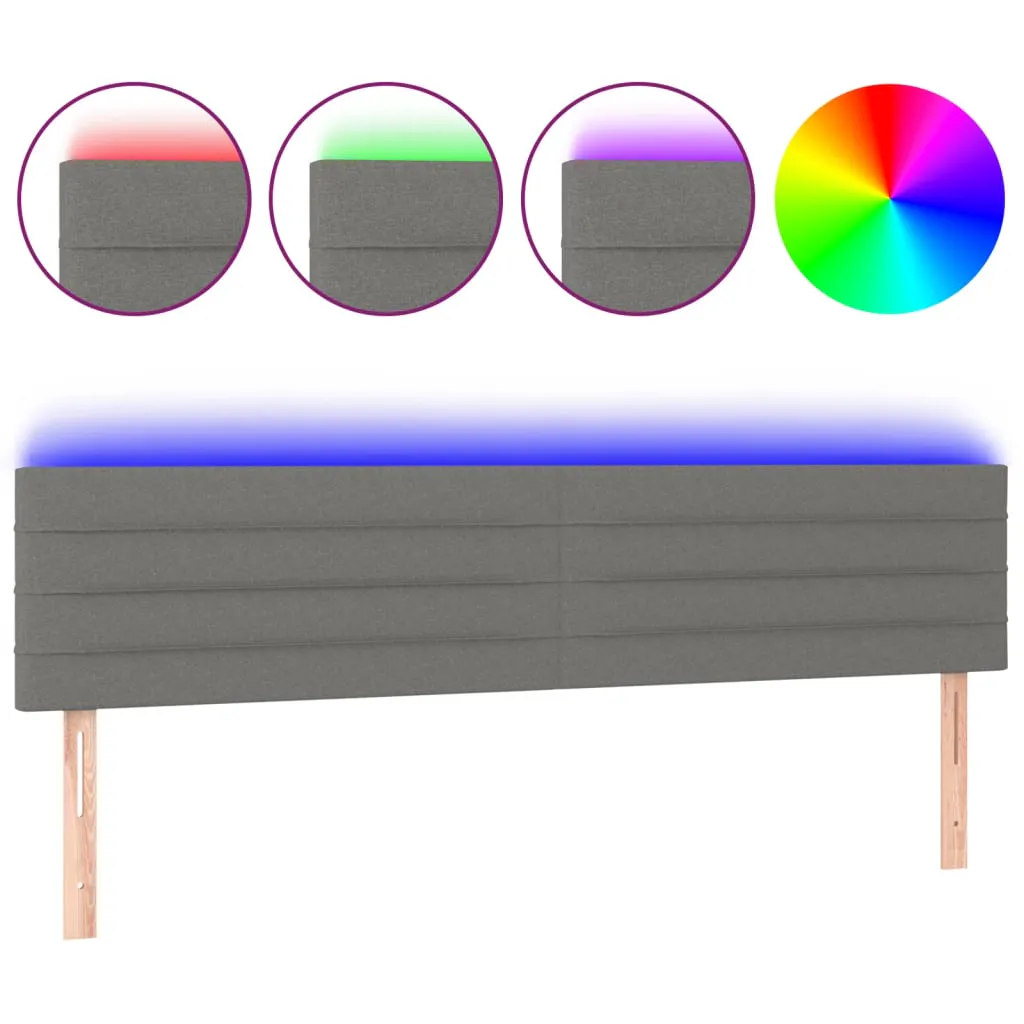 LED Headboard Dark Grey 200 cm Fabric 3121775 LED Headboard Dark Grey 200 cm Fabric 3121775