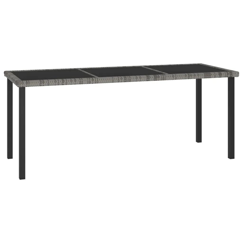 Garden Dining Table Grey 180x70x73 cm Poly Rattan 315119 Garden Dining Table Grey 180x70x73 cm Poly Rattan 315119
