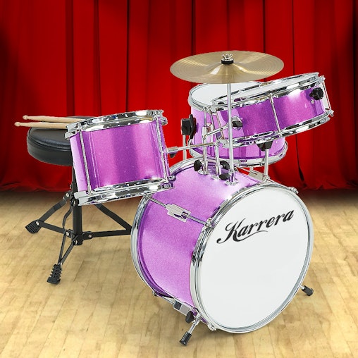 Children's 4pc Drum Kit - Purple Children's 4pc Drum Kit - Purple