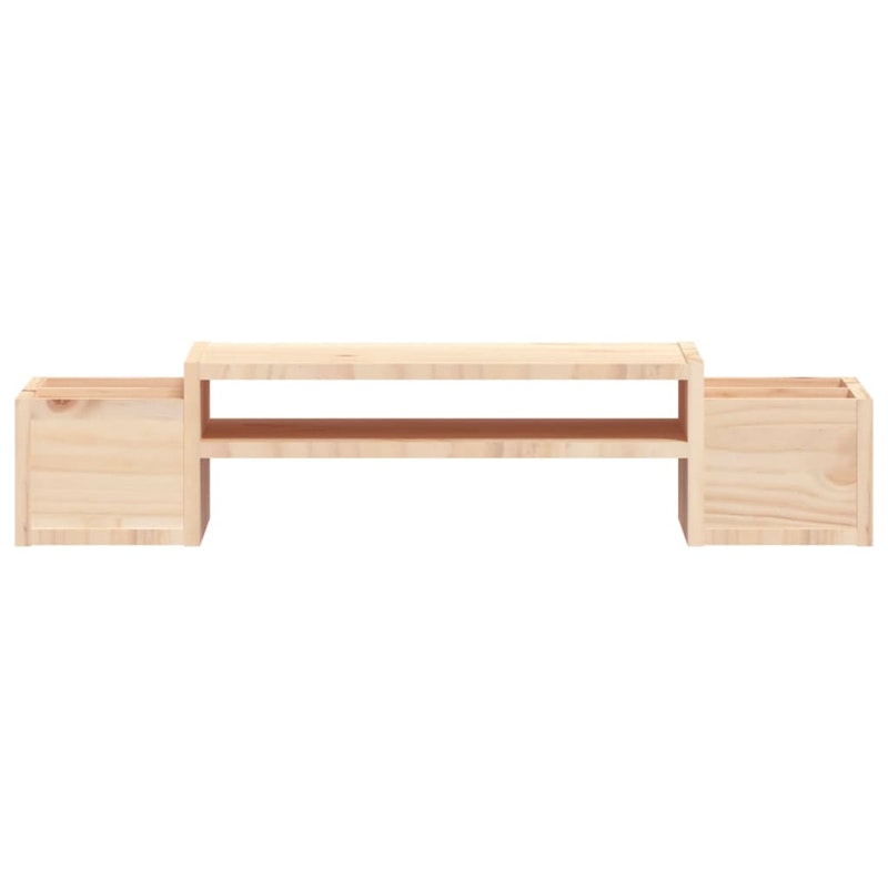 vidaXL Monitor Stand 70x27.5x15 cm Solid Wood Pine image number null