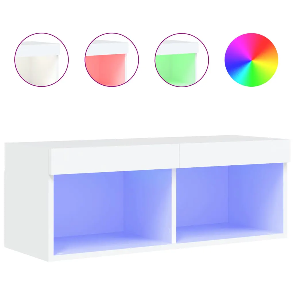 TV Cabinet with LED Lights White 80x30x30 cm 837141 TV Cabinet with LED Lights White 80x30x30 cm 837141