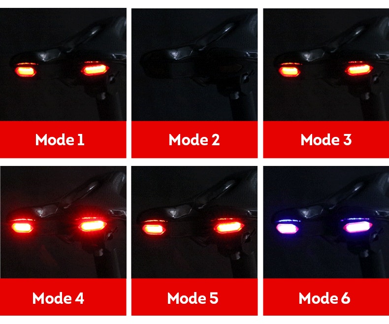 AKEZ Waterproof Cushion Pad Bicycle Seat Saddle W/ Taillight E-Bike/Bicycle Accessories - Black