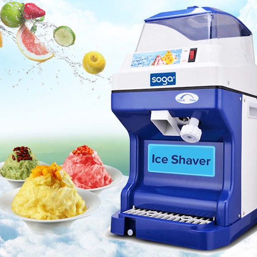 SOGA 2X Ice Shaver Commercial Electric Stainless Steel Ice Crusher Slicer Machine 180KG/h