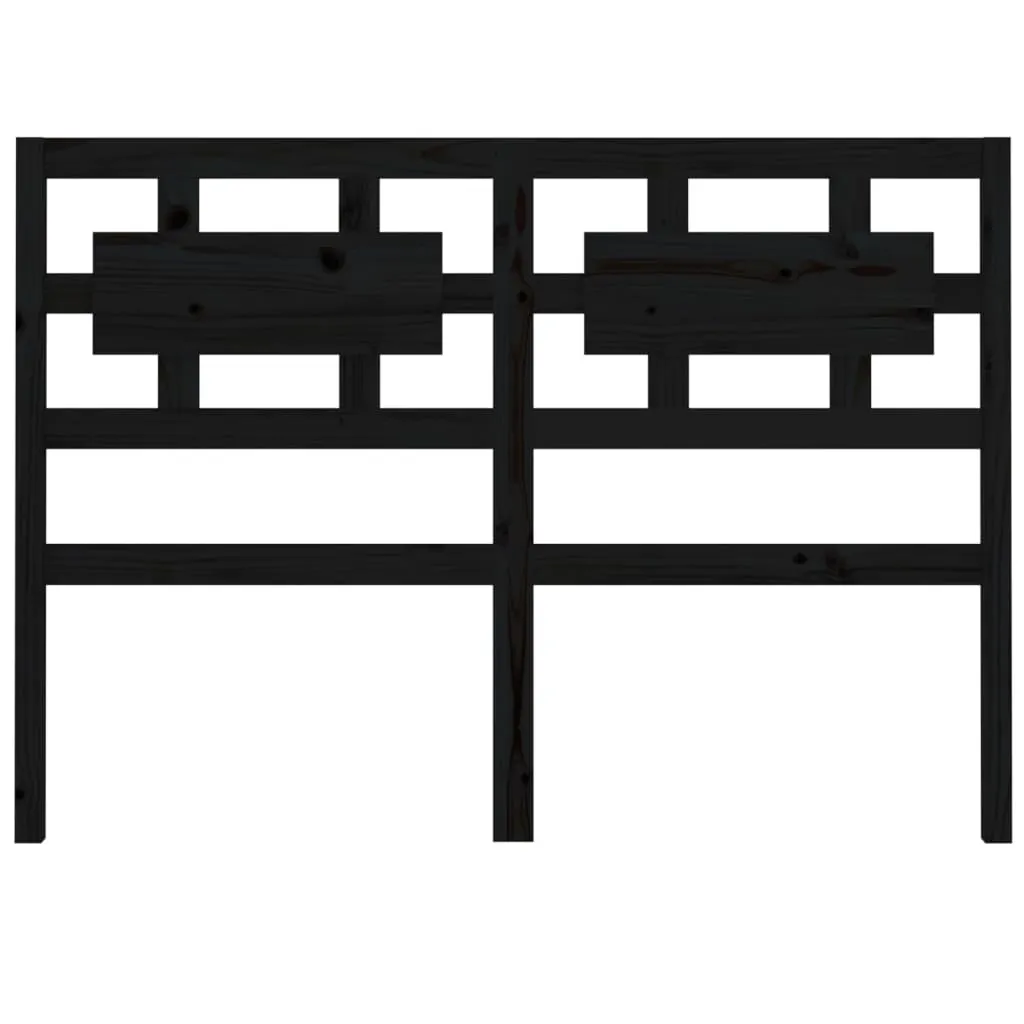 Bed Headboard Black 140.5 cm Solid Wood Pine 818039