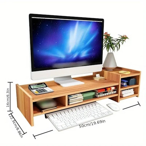 NNETM Elevate your workspace with this stylish wooden monitor stand NNETM Elevate your workspace with this stylish wooden monitor stand