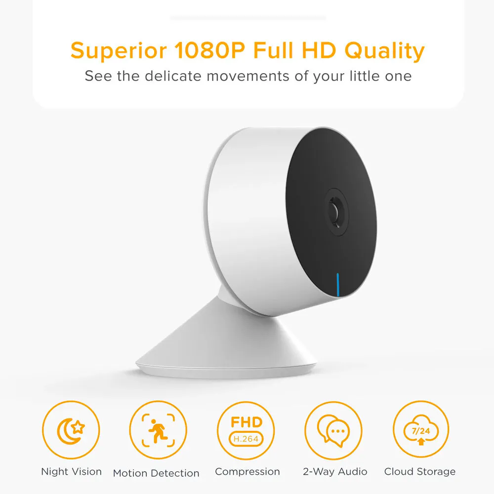 Laxihub WiFi Mini Full HD 1080P CCTV Home Wireless Security Camera/Baby Monitor