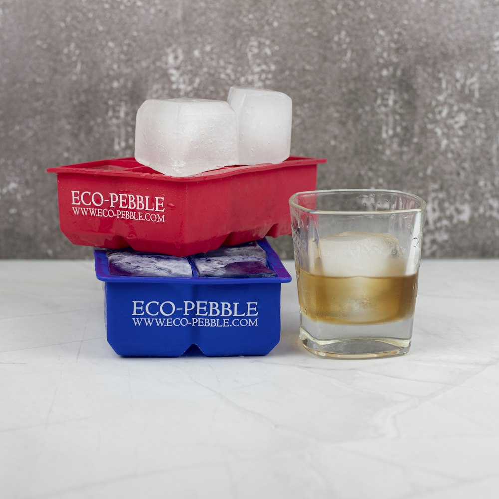 Eco-Pebble Set Of 3 Extra Large Ice Cubes And Balls (2 Cube Trays And 1 Ball Tray) Stylish, Strong, & Sustainable