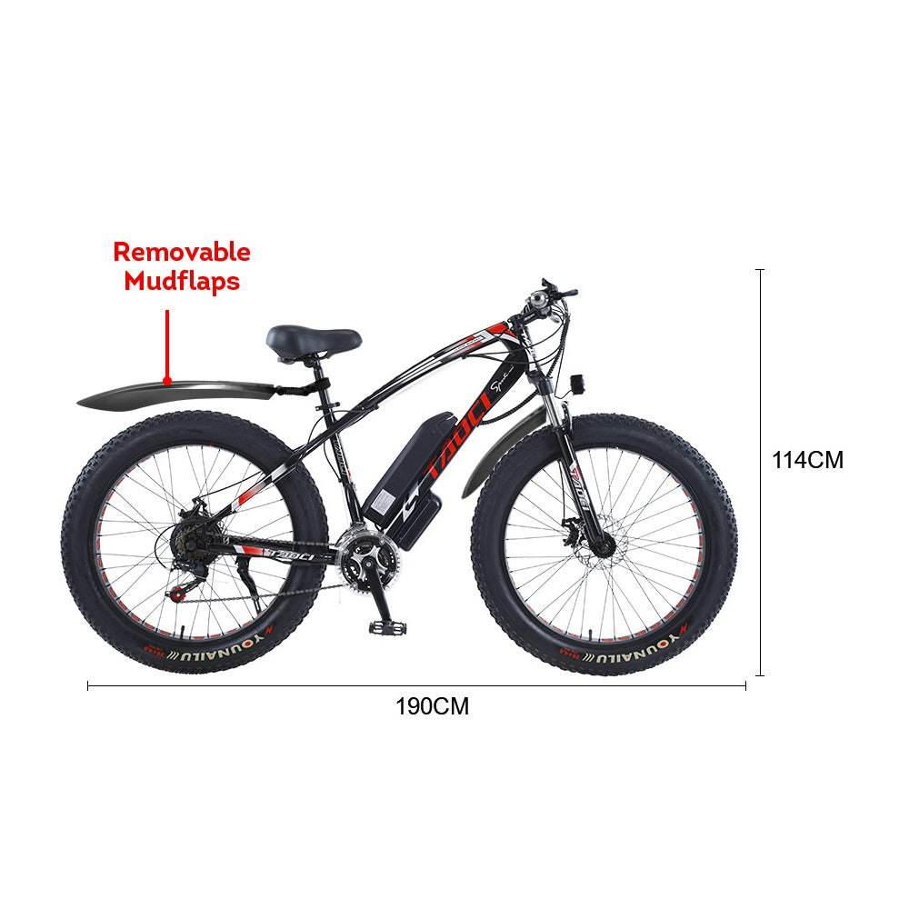 TAOCI 350W 36V SNAKE Electric Bike Beach eBike Snow Motorized Bicycle