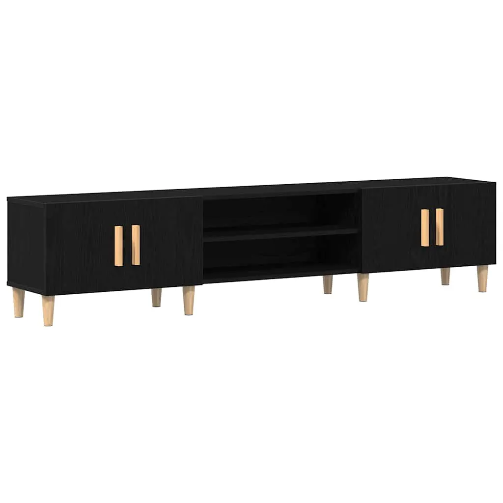 TV Cabinet Black oak 180 x 31.5 x 40 cm Engineered wood 862817 TV Cabinet Black oak 180 x 31.5 x 40 cm Engineered wood 862817