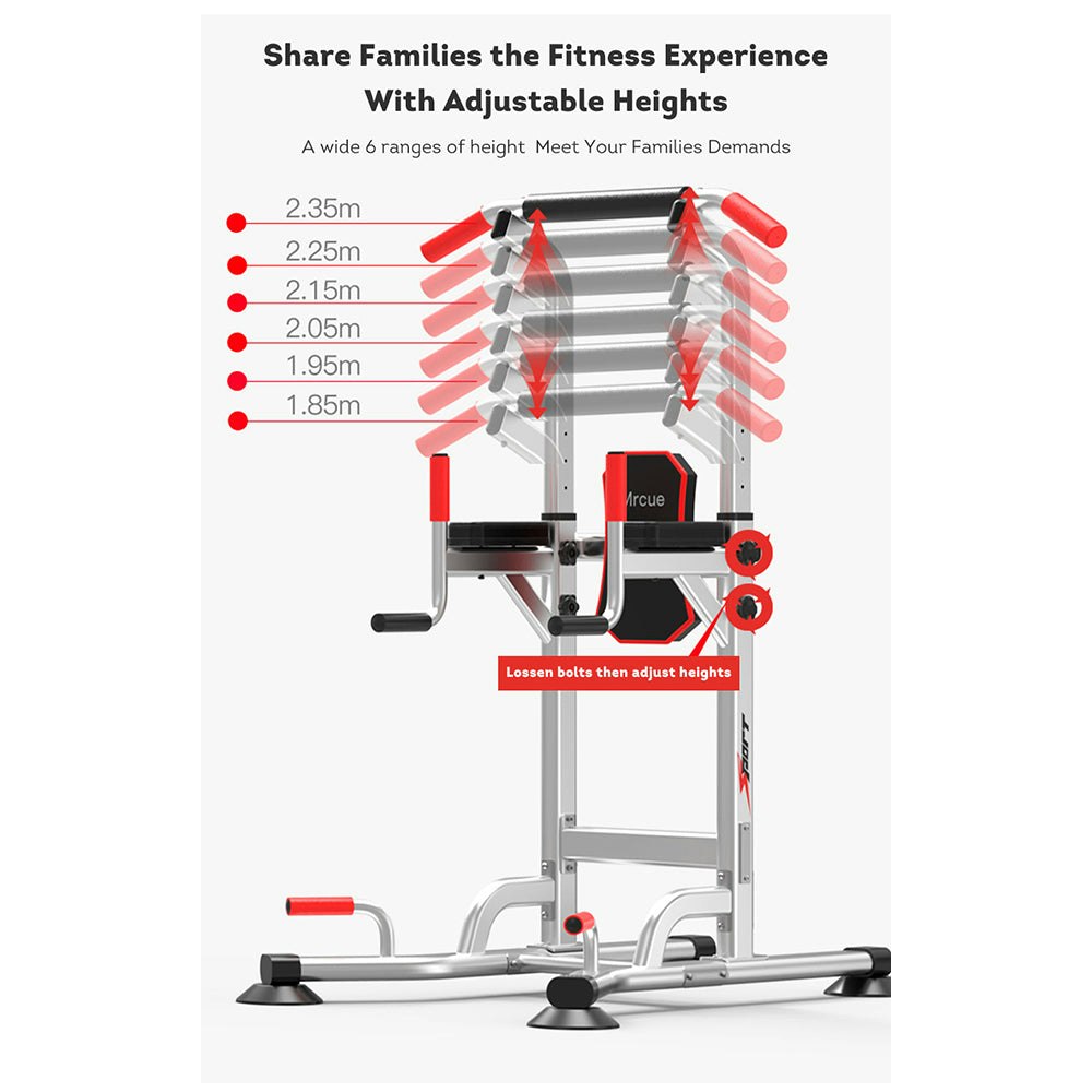 JMQ Fitness Silver Pull Up Chin Up Knee Raise Heavy Duty Workout Station Home Gym Exercise