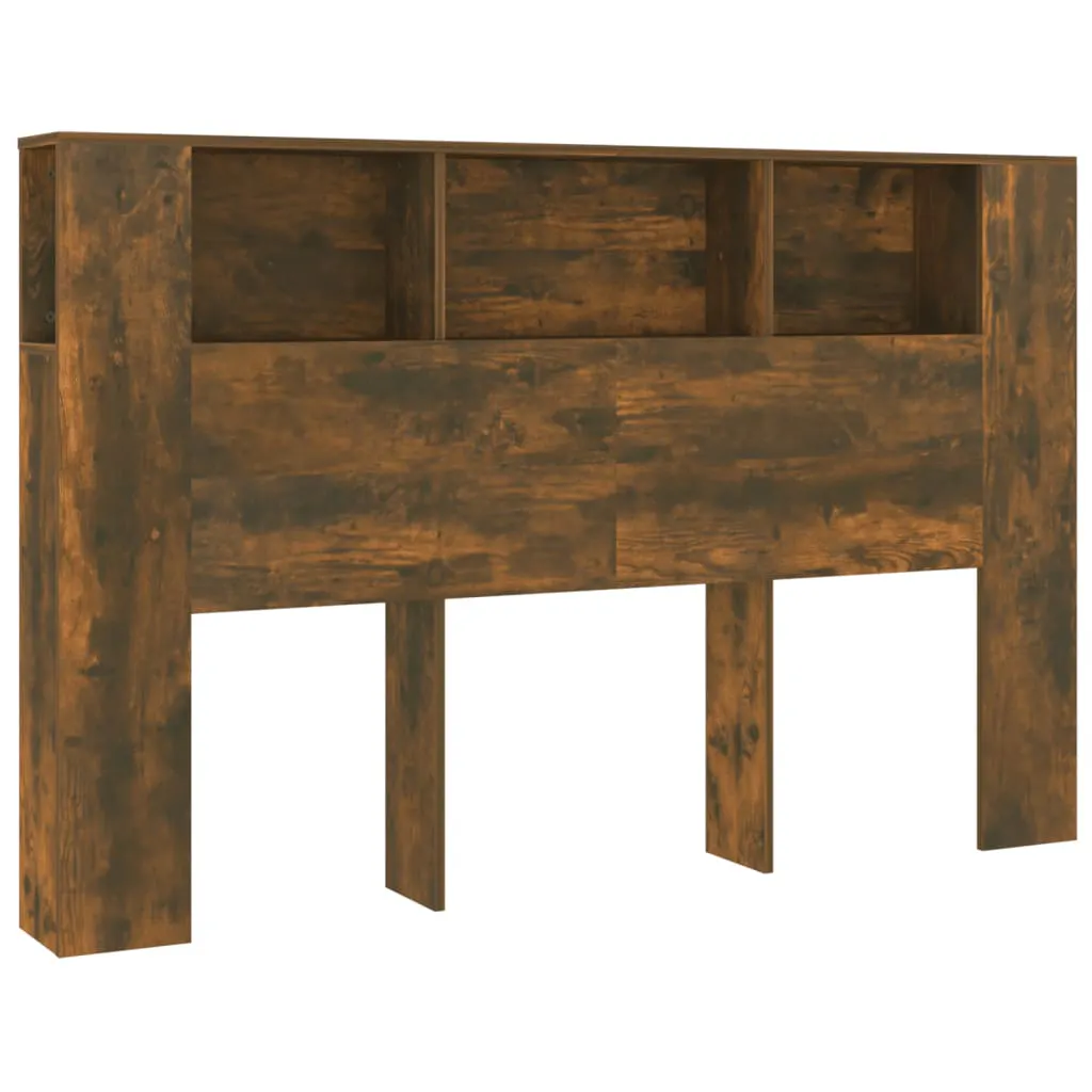 Headboard Cabinet Smoked Oak 160x18.5x104.5 cm 817273 Headboard Cabinet Smoked Oak 160x18.5x104.5 cm 817273
