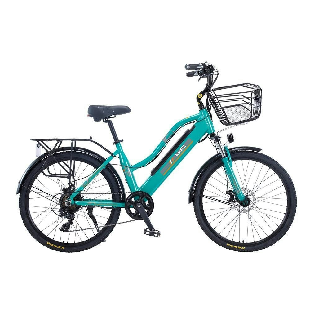 AKEZ 26 Inch Electric Bike City Bike Bicycles Assisted Bicycle Women