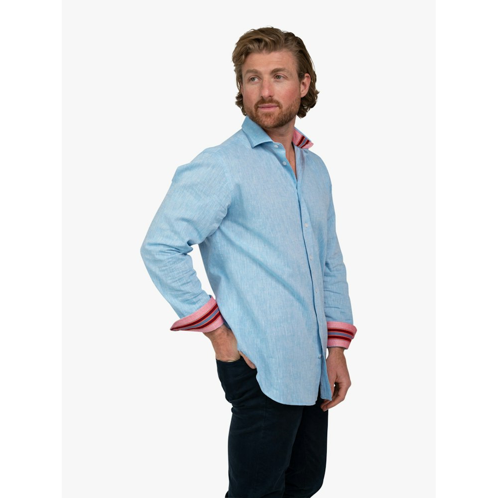 Koy Clothing Light Blue Cotton/linen Shirt - Jiwe