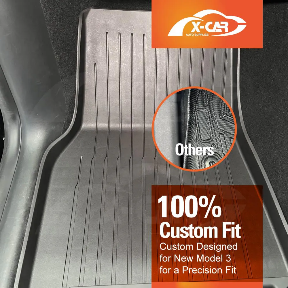 Floor Mats Boot Liners Set for Tesla Model Y Juniper 2025-Onwards All Weather Front Toolbox Cargo Car Trunk Cover Luggage Tray