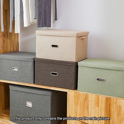 SOGA Coffee Small Foldable Canvas Storage Box Cube Clothes Basket Organiser Home Decorative Box SOGA Coffee Small Foldable Canvas Storage Box Cube Clothes Basket Organiser Home Decorative Box