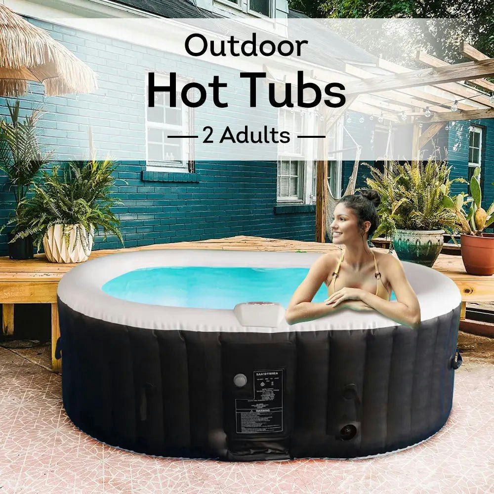 MASON TAYLOR Outdoor 2 Adults Hot Tub 800L 42 degrees Celsius Max. Temperature - Black&White