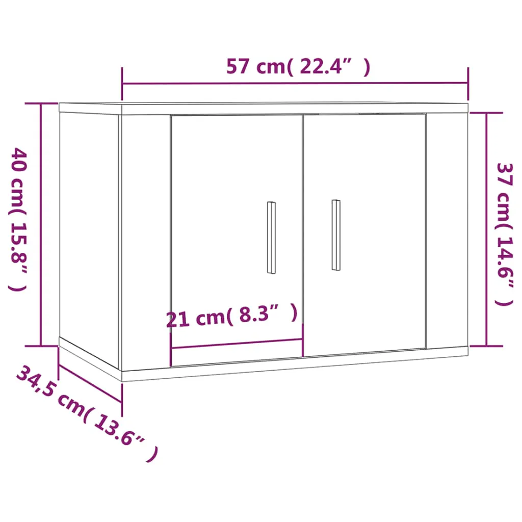 Wall Mounted TV Cabinet Grey Sonoma 57x34.5x40 cm 816622