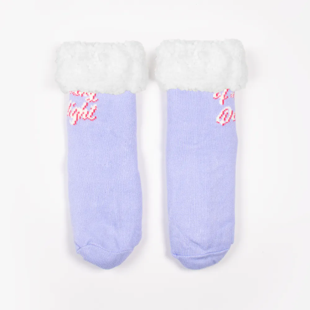 I Am A Delight Lilac Sherpa Winter Socks