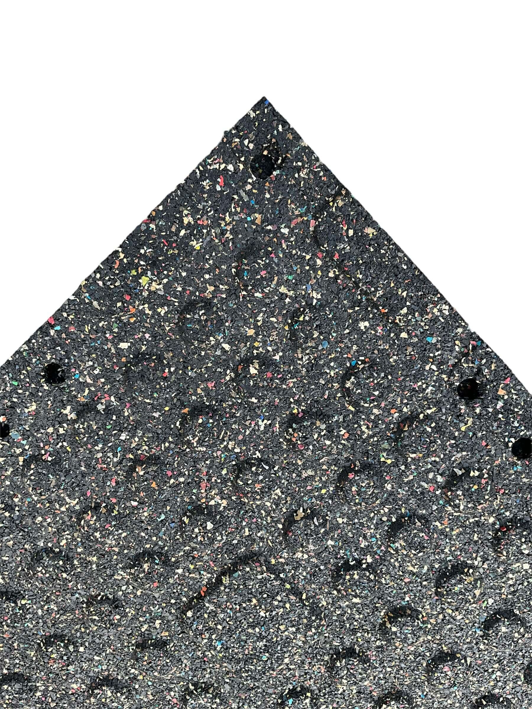 Pack of 50 - 30mm Rubber Gym Flooring Dual Density EPDM Rubber Dense Tile Mat 1m x 1m BLACK with WHITE