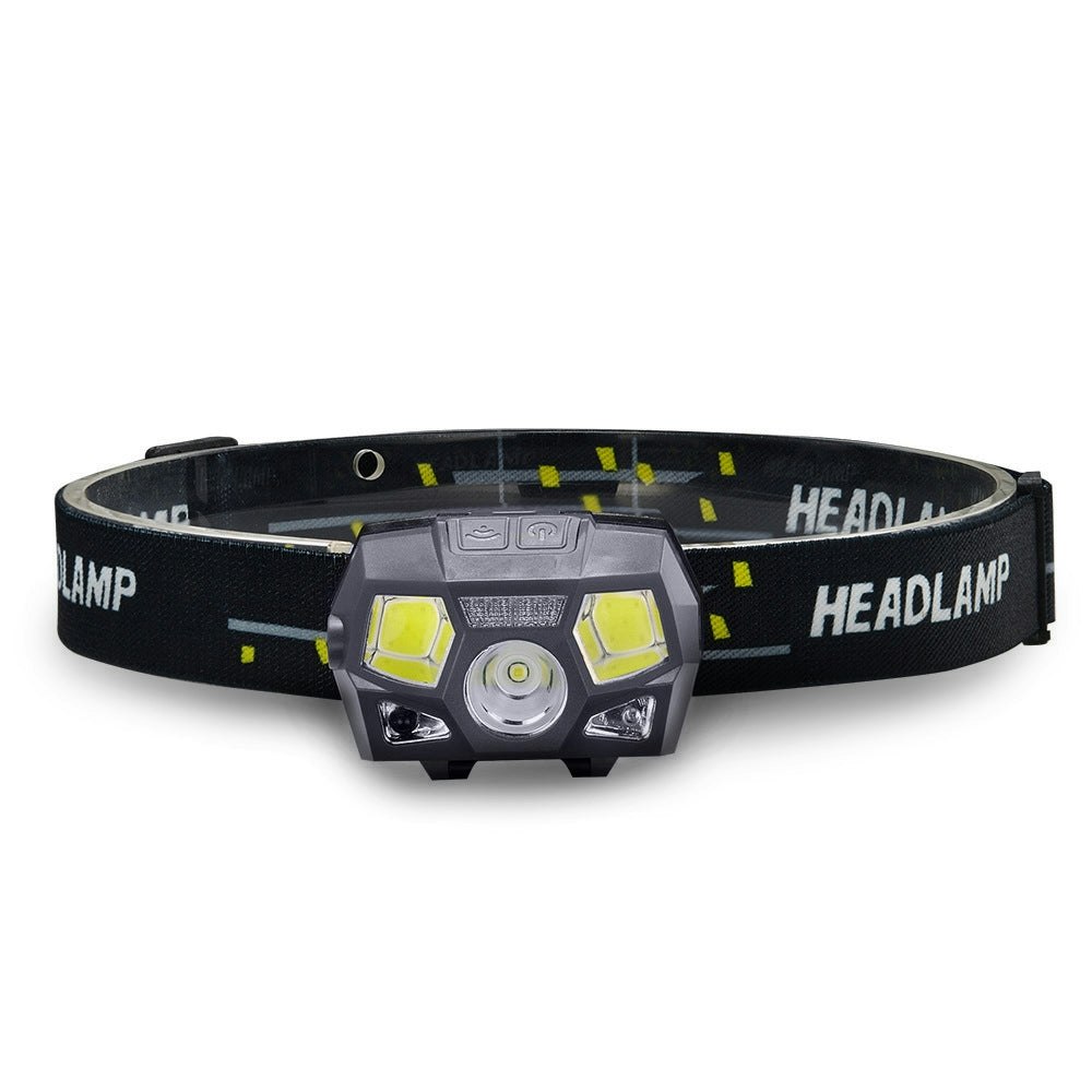AKEZ Infrared Smart Sensor Waterproof LED Headlamp Flashlight USB Rechargeable E-Bike/Bicycle Accessories - Black