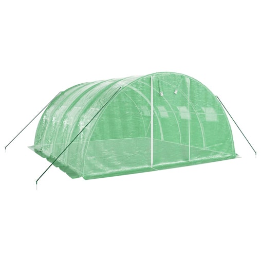 NNEVL Greenhouse with Steel Frame Green 16 m² 4x4x2 m NNEVL Greenhouse with Steel Frame Green 16 m² 4x4x2 m