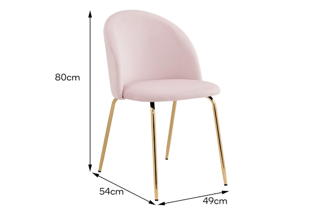 NNEKGE Subiaco Set of 2 Velvet Dining Chairs (Blush) NNEKGE Subiaco Set of 2 Velvet Dining Chairs (Blush)